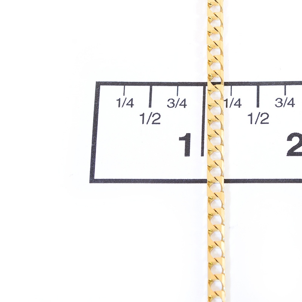 14K Yellow Gold Square Curb Link 20 Inch Chain - Picture 3 of 6